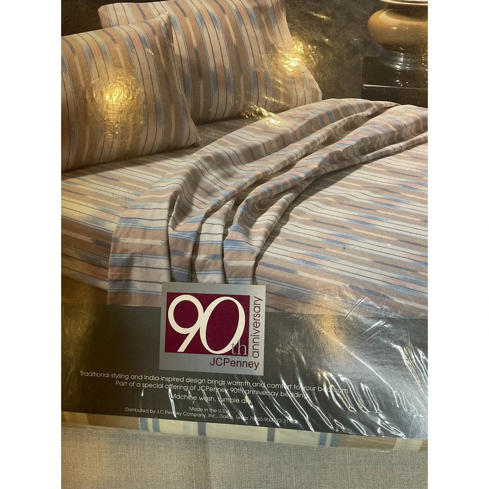 JCPenney Twin Sheet Set 90th Anniversary ‎ Non Iron Southwest Design 1992